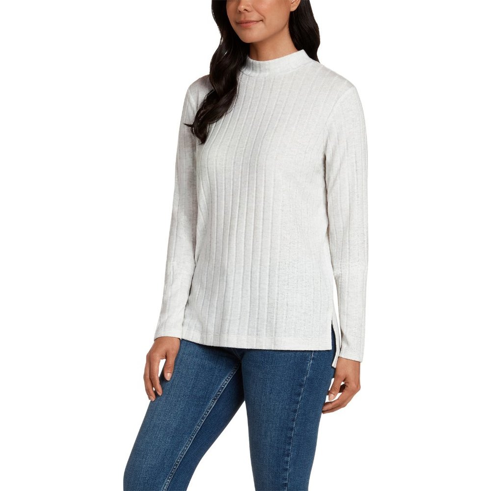 NWT Matty M Women's Long Sleeve Mock Neck Tunic Top Gray Size XL $60 AA109